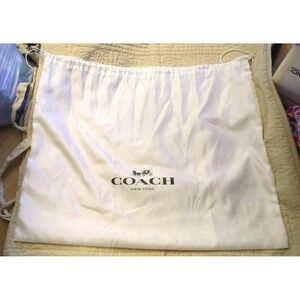 COACH Drawstring COVER WHITE Black Writing